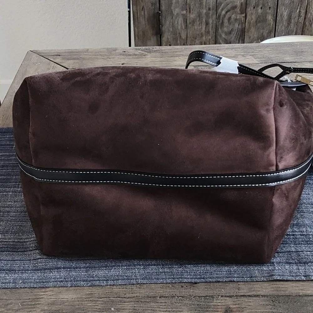 GAP Brown Vegan Suede Bucket Bag.